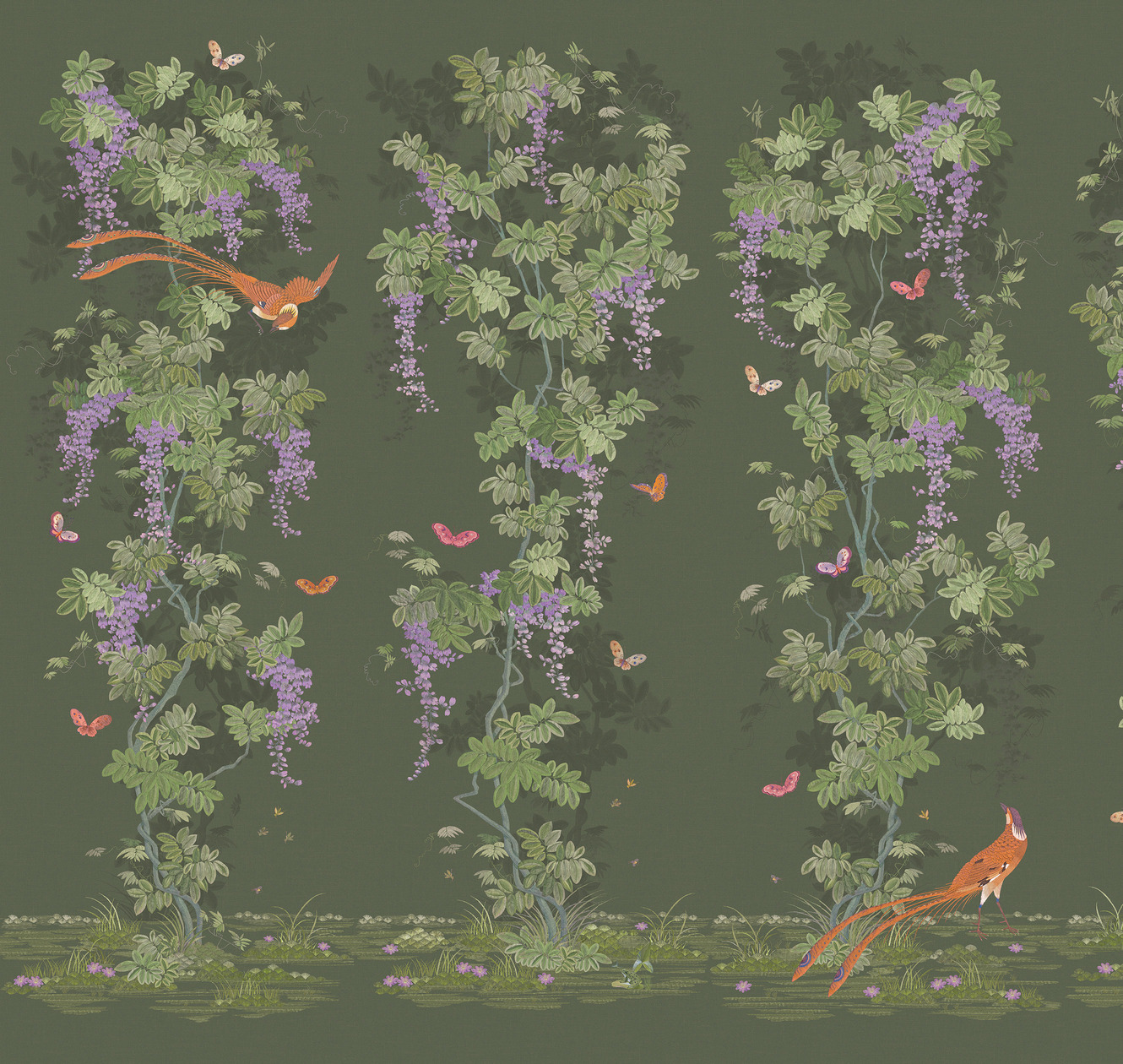 Панно Loymina Панорама Шинуазри: райский сад PNR3 015 3×1 Панно Loymina Панорама Шинуазри: райский сад PNR3 015 3×1